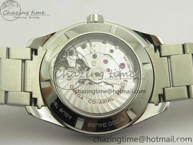 0421 FlexibleFit Aqua Terra 150M SS VSF 1:1 Best Edition Black Wave Textured Dial RG Hand on SS Bracelet A8500 Super Clone 8032